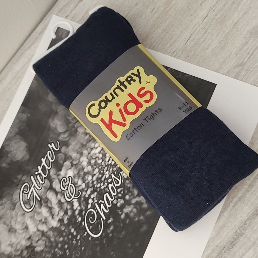 Country Kids Navy Thick Cotton Tights Size 9-11 Yrs